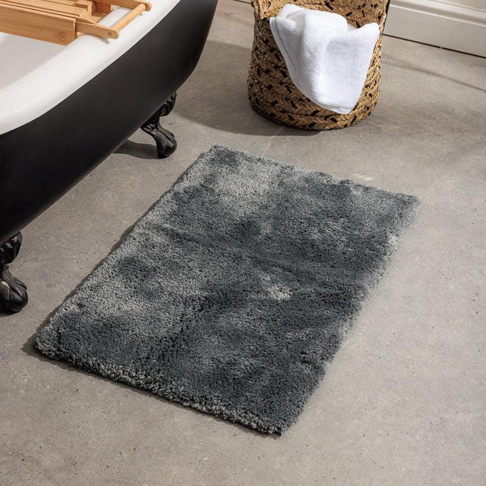 Cotton Bay Non-Slip Silky Bath Mat - Gun Metal Grey-Bath Mat