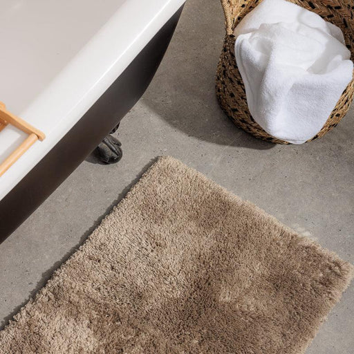Cotton Bay Non-Slip Silky Mat - Taupe-Bath Mat