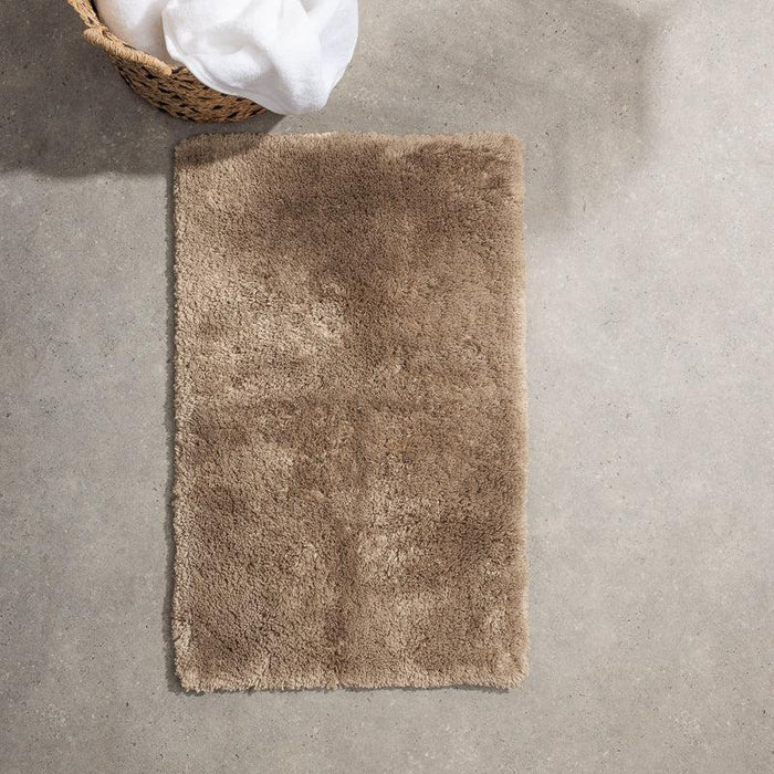 Cotton Bay Non-Slip Silky Mat - Taupe-Bath Mat