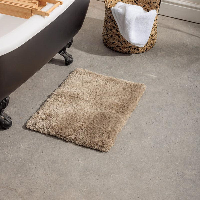 Cotton Bay Non-Slip Silky Mat - Taupe-Bath Mat