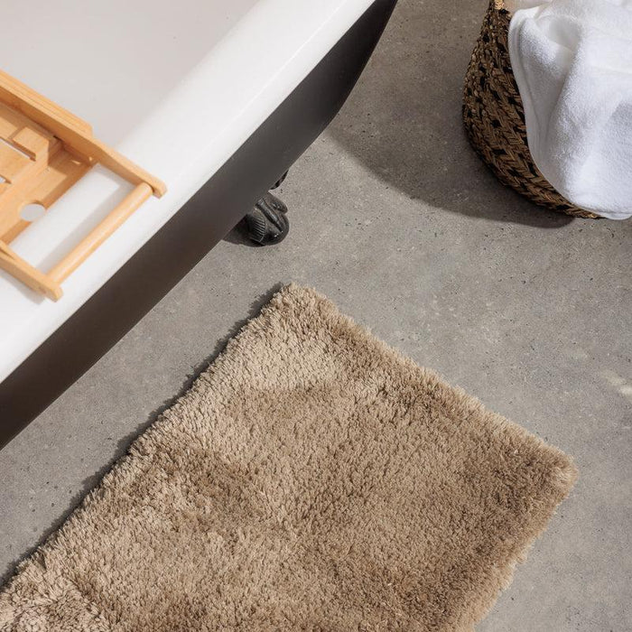 Cotton Bay Non-Slip Silky Mat - Taupe-Bath Mat