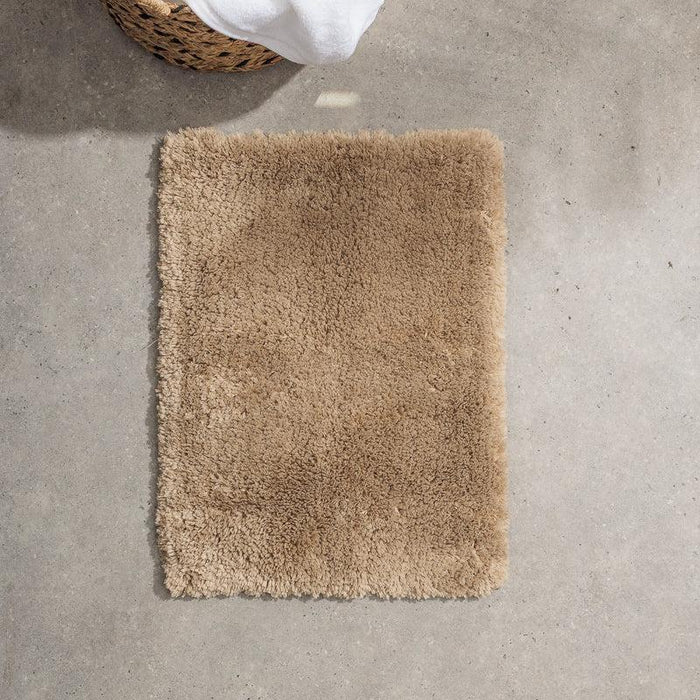 Cotton Bay Non-Slip Silky Mat - Taupe-Bath Mat