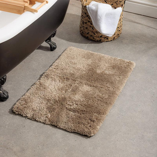 Cotton Bay Non-Slip Silky Mat - Taupe-Bath Mat