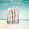 Cotton Bay Solid Fouta Multi Stripe Blue and Red