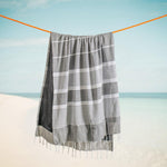 Cotton Bay Stripe Backed Fouta Charcoal