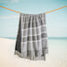 Cotton Bay Stripe Backed Fouta Charcoal-Foutas