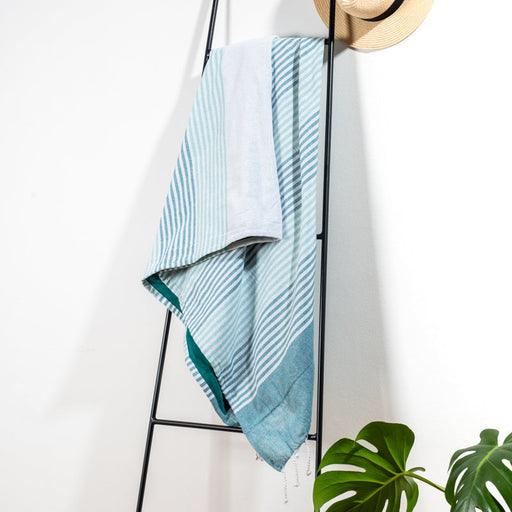 Cotton Bay Stripe Backed Fouta - Green