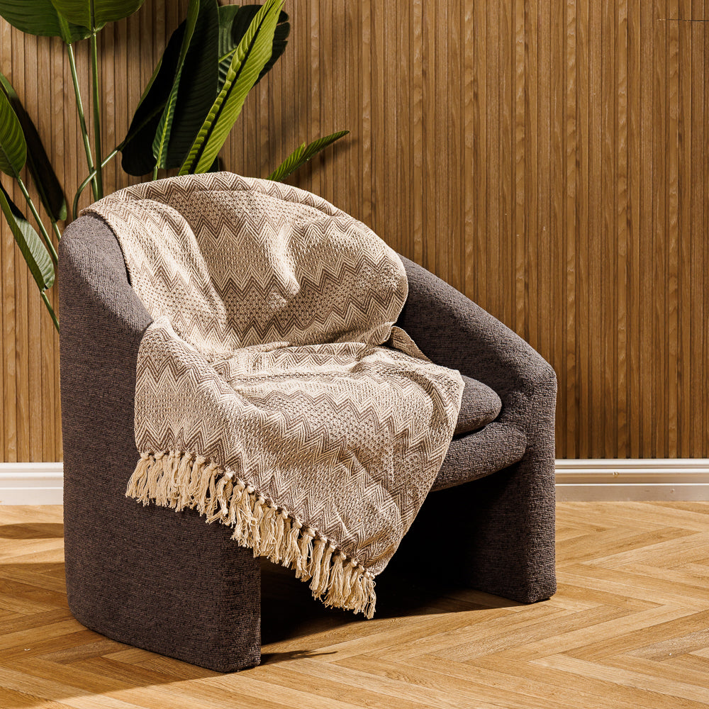 Cotton Bay Throw Alpine Wave Stone Grey-Throws