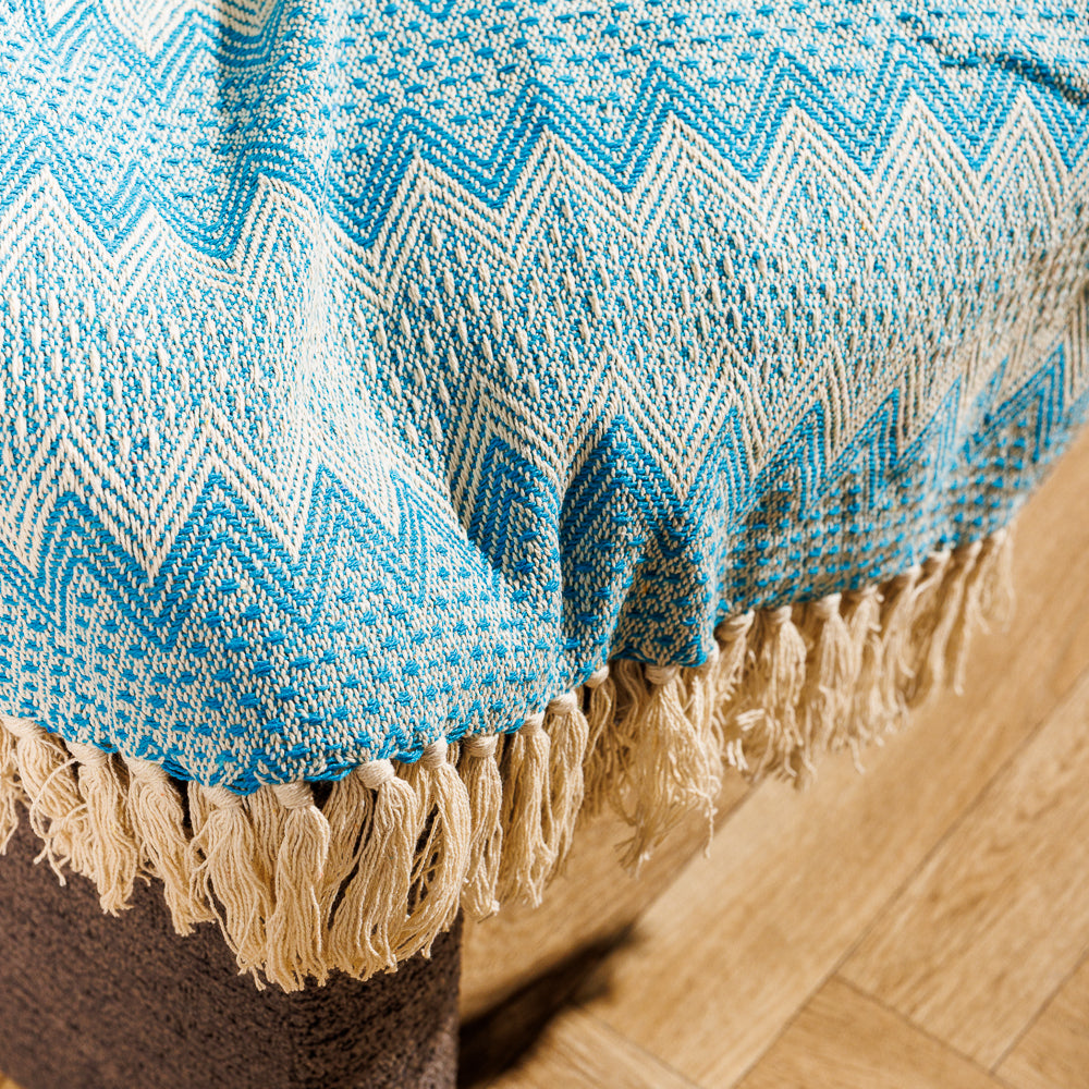 Cotton Bay Throw Alpine Wave Turquoise-Throws
