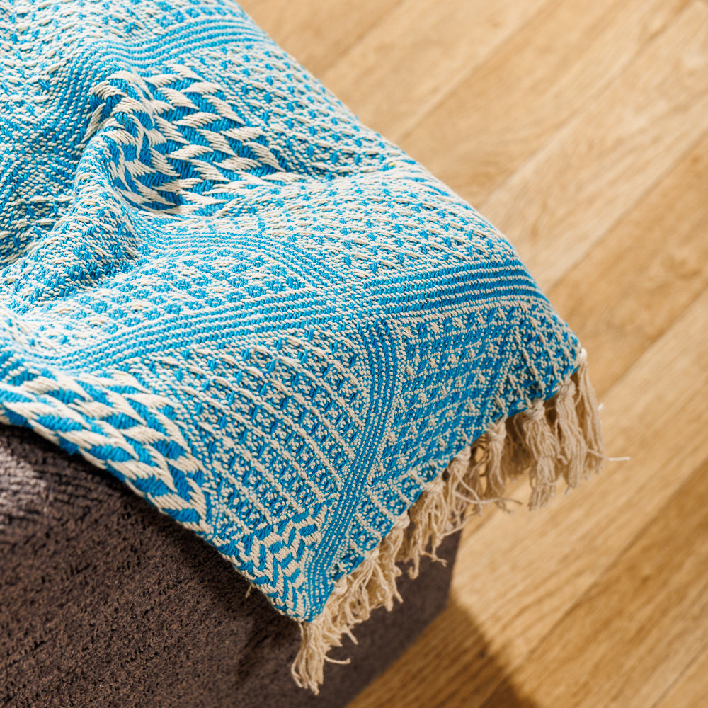 Cotton Bay Throw Arden Turquoise-Throws
