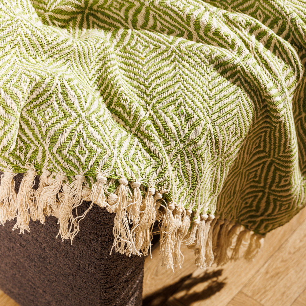 Cotton Bay Throw Nordica Green-Throws