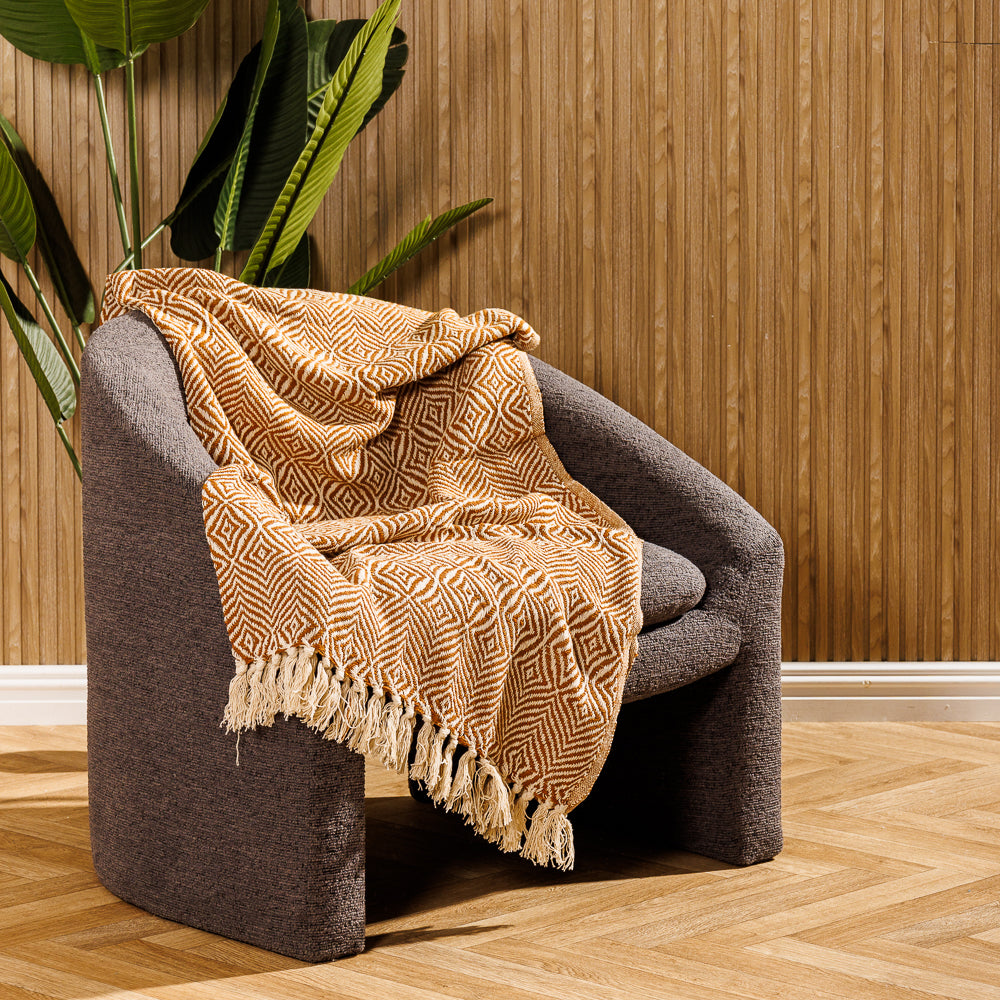Cotton Bay Throw Nordica Nut Brown-Throws