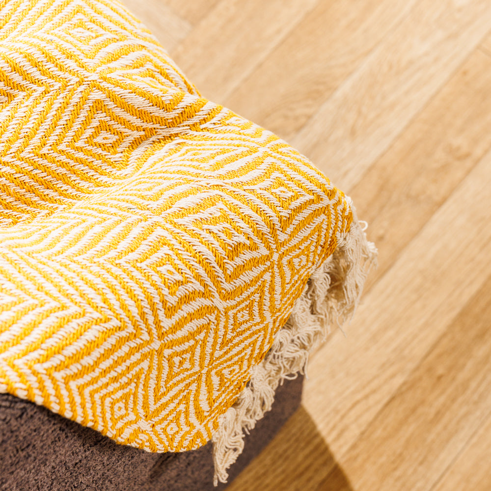 Cotton Bay Throw Nordica Yellow-Throws
