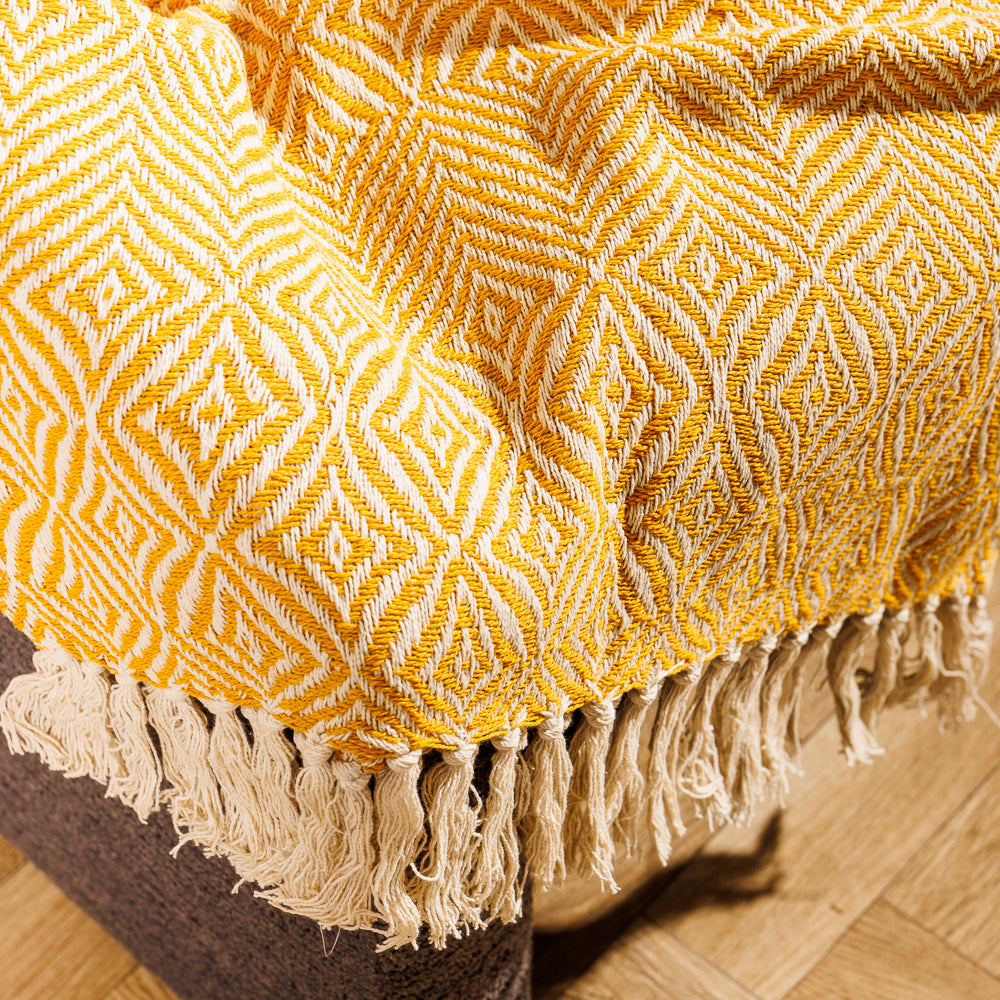 Cotton Bay Throw Nordica Yellow-Throws