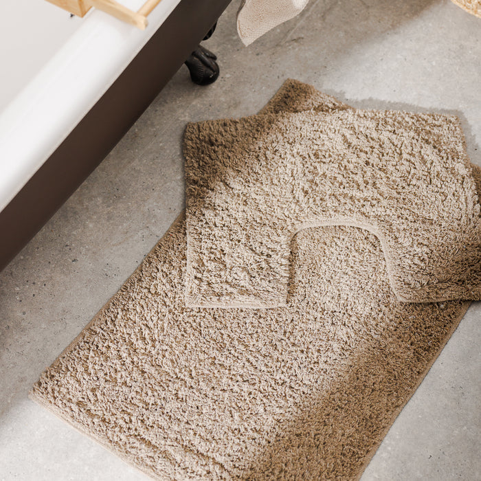 Cotton Bay Tufted Bathroom Mat Beige 2 Piece-Bath Mats
