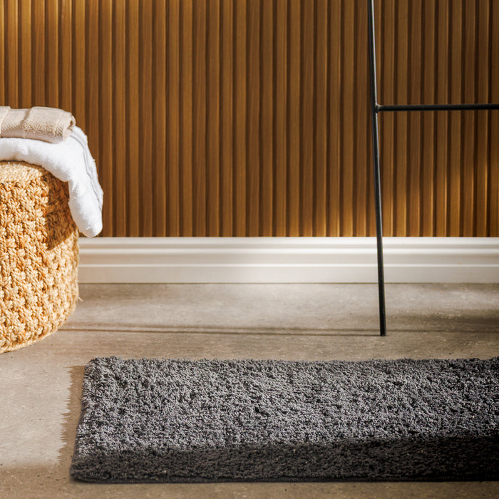 Cotton Bay Tufted Bathroom Mat Dark Grey 2 Piece-Bath Mats