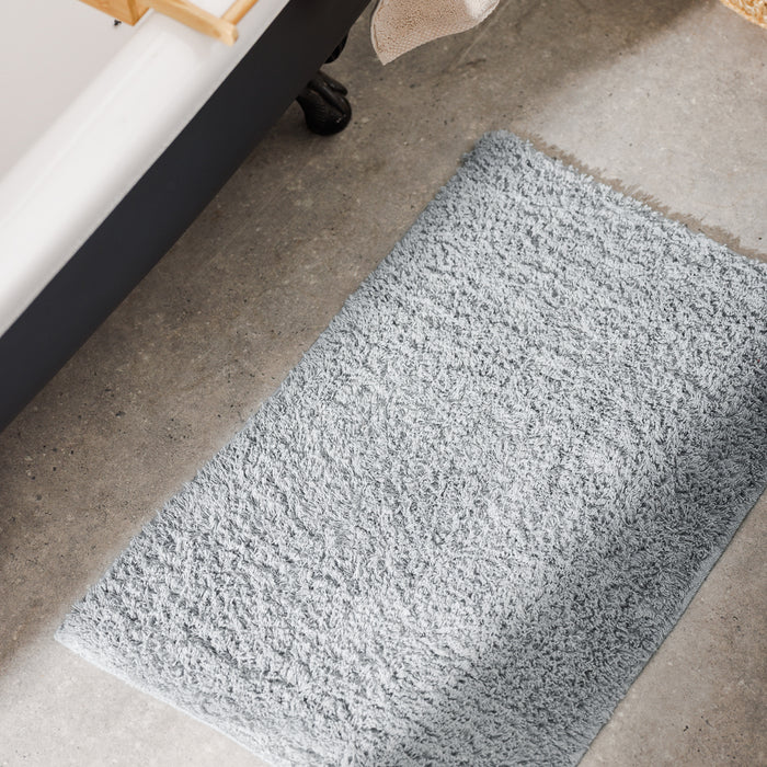 Cotton Bay Tufted Bathroom Mat Light Grey 2 Piece-Bath Mats