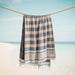 Cotton Bay Unison Stripe Backed Fouta Charcoal and Beige-Foutas