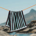 Cotton Bay Velour Stripe Beach Towel Calm Seaglass-Beach Towels