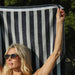 Cotton Bay Velour Stripe Beach Towel Coastal Fog-Beach Towels