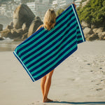 Cotton Bay Velour Stripe Beach Towel Forest Shore