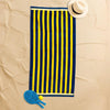 Cotton Bay Velour Stripe Beach Towel Golden Coastline
