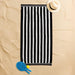Cotton Bay Velour Stripe Beach Towel Monochrome Coast-Beach Towels