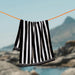 Cotton Bay Velour Stripe Beach Towel Monochrome Coast-Beach Towels
