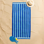 Cotton Bay Velour Stripe Beach Towel Ocean Breeze