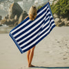Cotton Bay Velour Stripe Beach Towel Sail Line