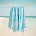Cotton Bay Villiti Stripe Backed Fouta Turquoise-Foutas