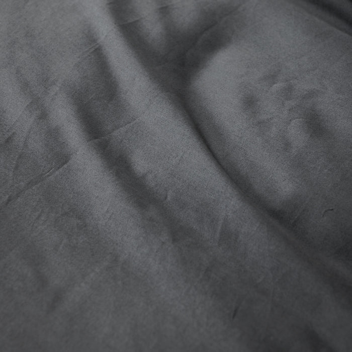 Cotton Club 300 Thread Count Sateen Washed Cotton Duvet Cover Set Charcoal-Duvet Cover Sets