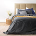 Cotton Club 300 Thread Count Sateen Washed Cotton Duvet Cover Set Charcoal-Duvet Cover Sets