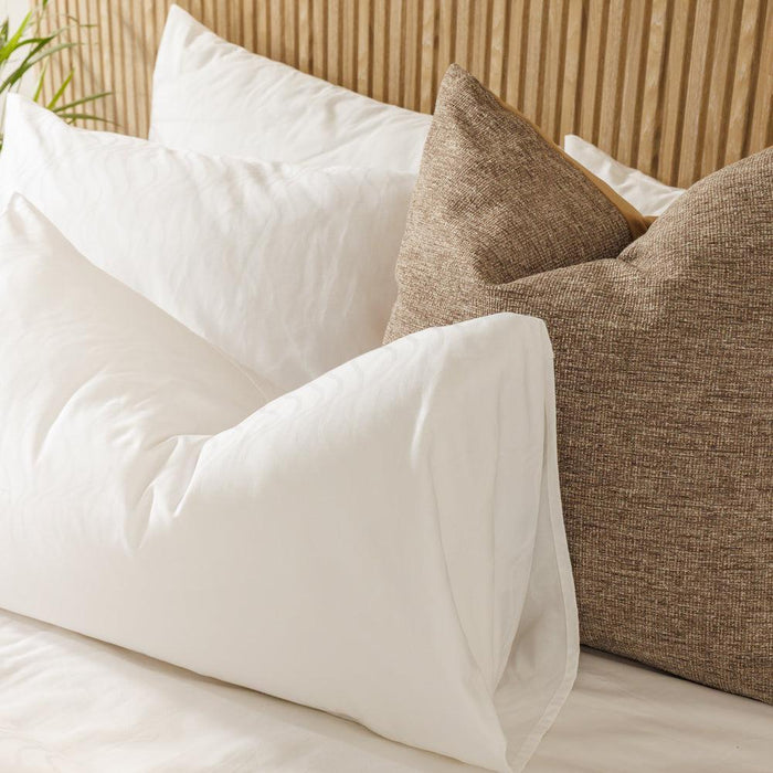 Cotton Club 450 Thread Count Jacquard Wave Duvet Cover Set White-Duvet Cover Sets