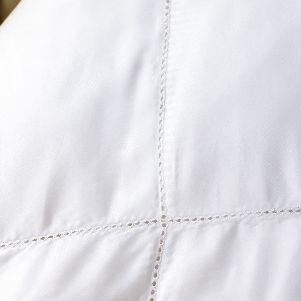 Cotton Club Heirloom 350 Thread Count Picot Duvet Cover Set White-Duvet Cover Sets