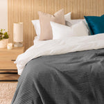 Cotton Club Waffle Blanket Throw Charcoal