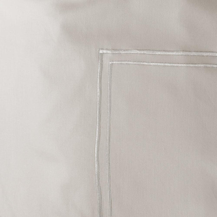 Cotton Collection 400 Thread Count 2 Line Satin Stitch Duvet Cover 6 Piece Set Silver-Duvet Cover Sets