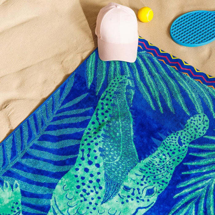 Crocodile Cove Velour Beach Towel-Beach Towels