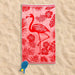 Flamingos Velour Beach Towel-Beach Towels
