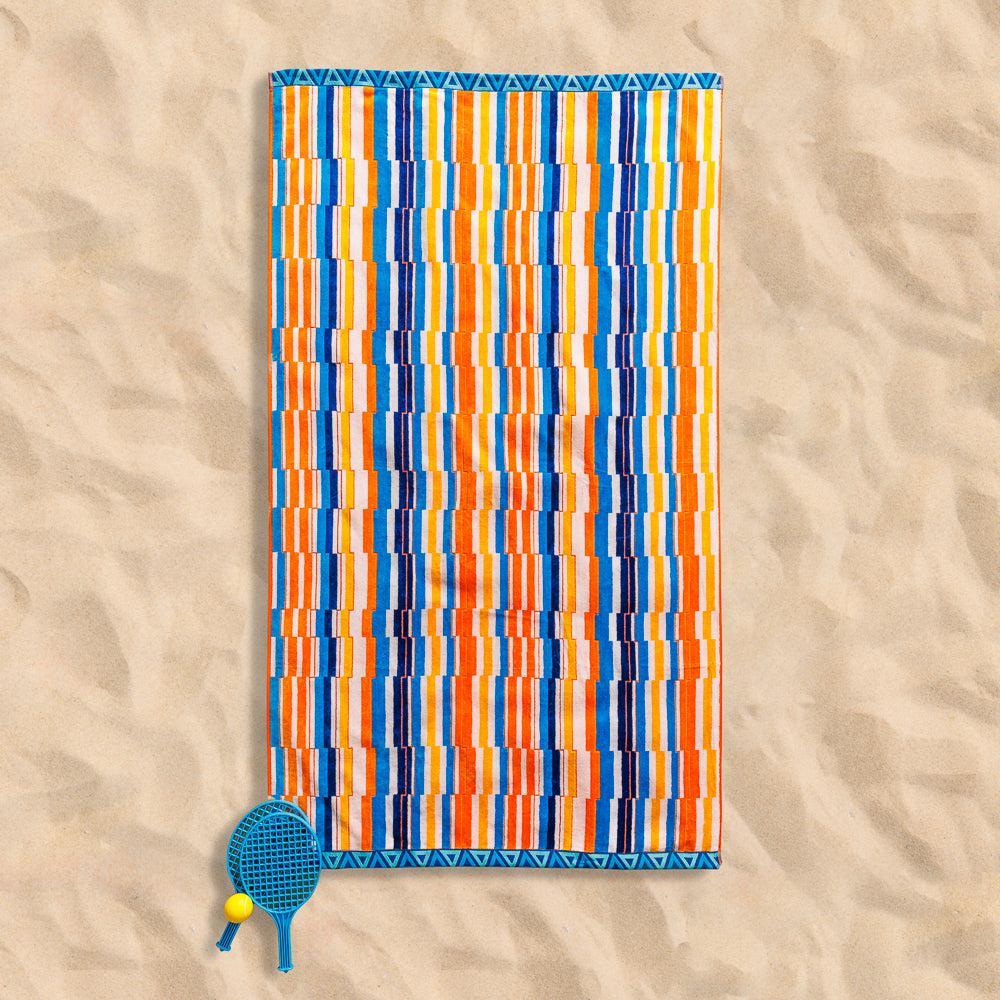 Cotton Collection Heatwave Hues Velour Beach Towel-Beach Towels