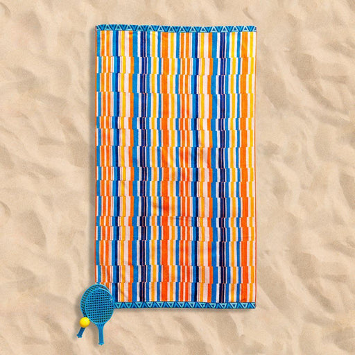 Cotton Collection Heatwave Hues Velour Beach Towel-Beach Towels