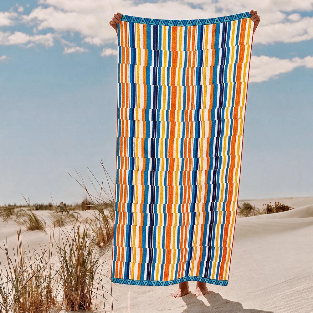 Cotton Collection Heatwave Hues Velour Beach Towel-Beach Towels