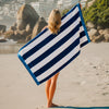 Cotton Collection Jacquard Beach Towel Blue Stripe