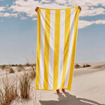 Cotton Collection Jacquard Beach Towel Mustard Stripe