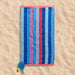 Ocean Sunset Stripe Velour Beach Towel-Beach Towels