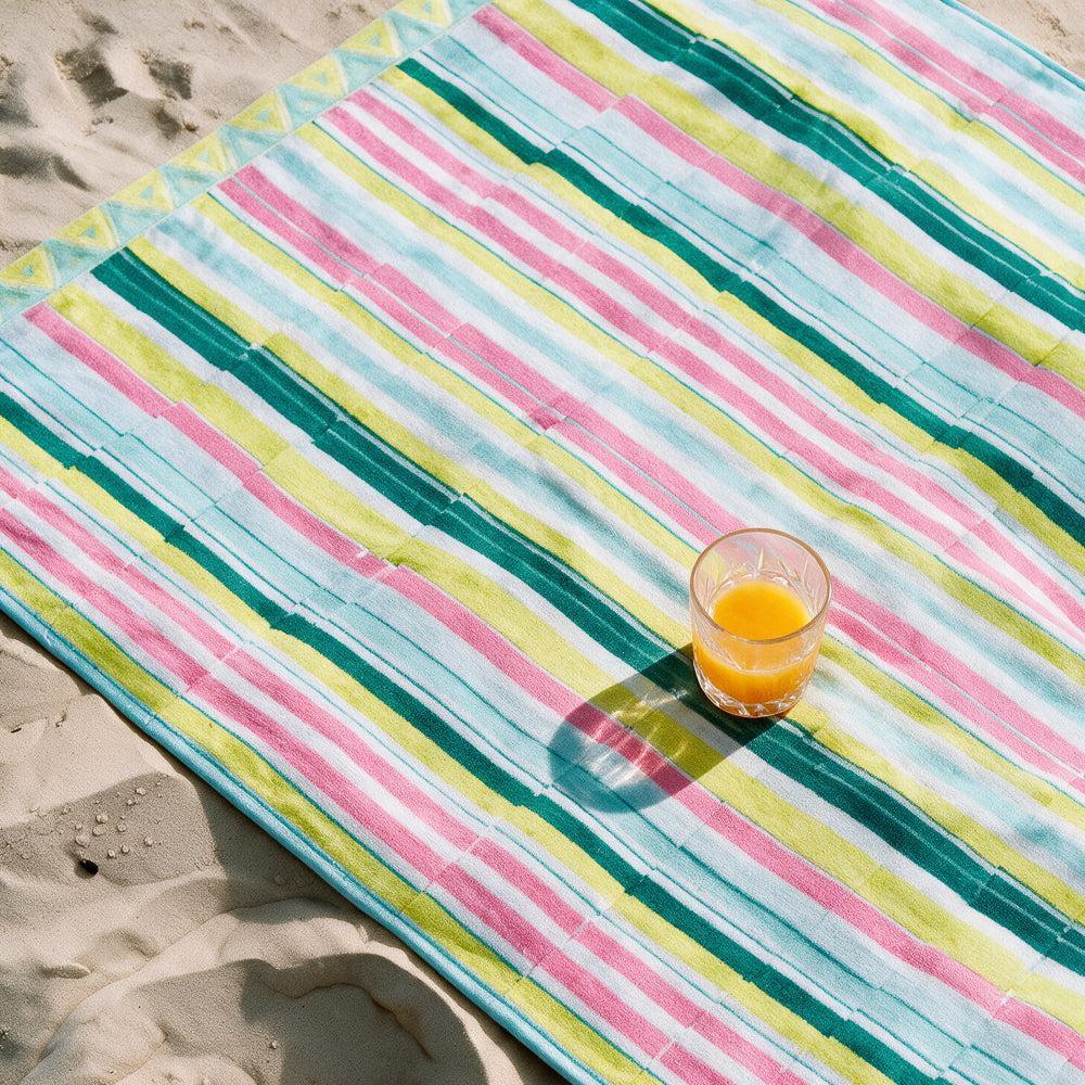 Cotton Collection Palette Parade Velour Beach Towel-Beach Towels