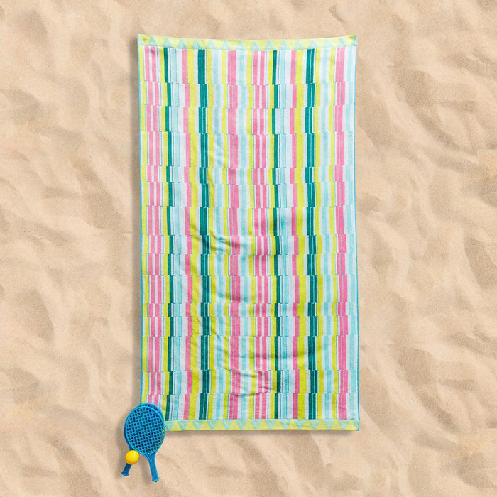 Cotton Collection Palette Parade Velour Beach Towel-Beach Towels