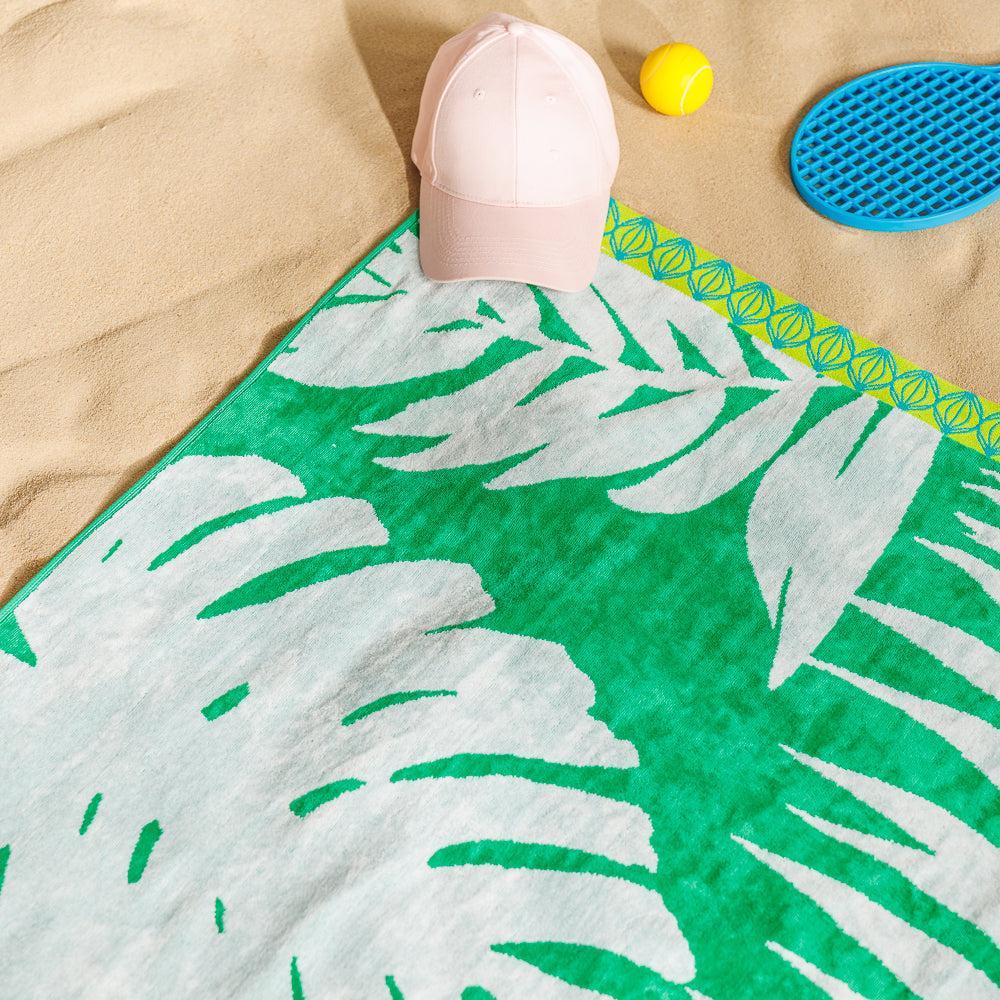 Palm Paradise Velour Beach Towel-Beach Towels