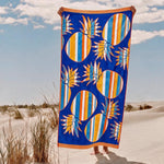 Cotton Collection Pineapple Velour Beach Towel