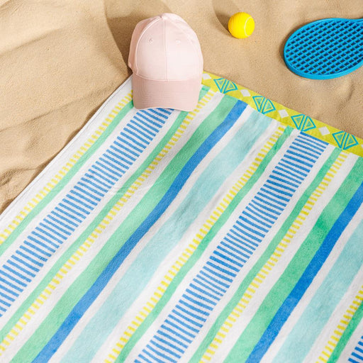 Cotton Collection Solstice Swirls Velour Beach Towel-Beach Towels